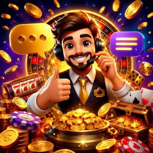 Atendente do suporte da F59.COM em chat dedicado para jogadores de nível alto